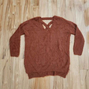 Kaisley Anthropologie Tunic Oversized Furry Sweater Size LARGE
